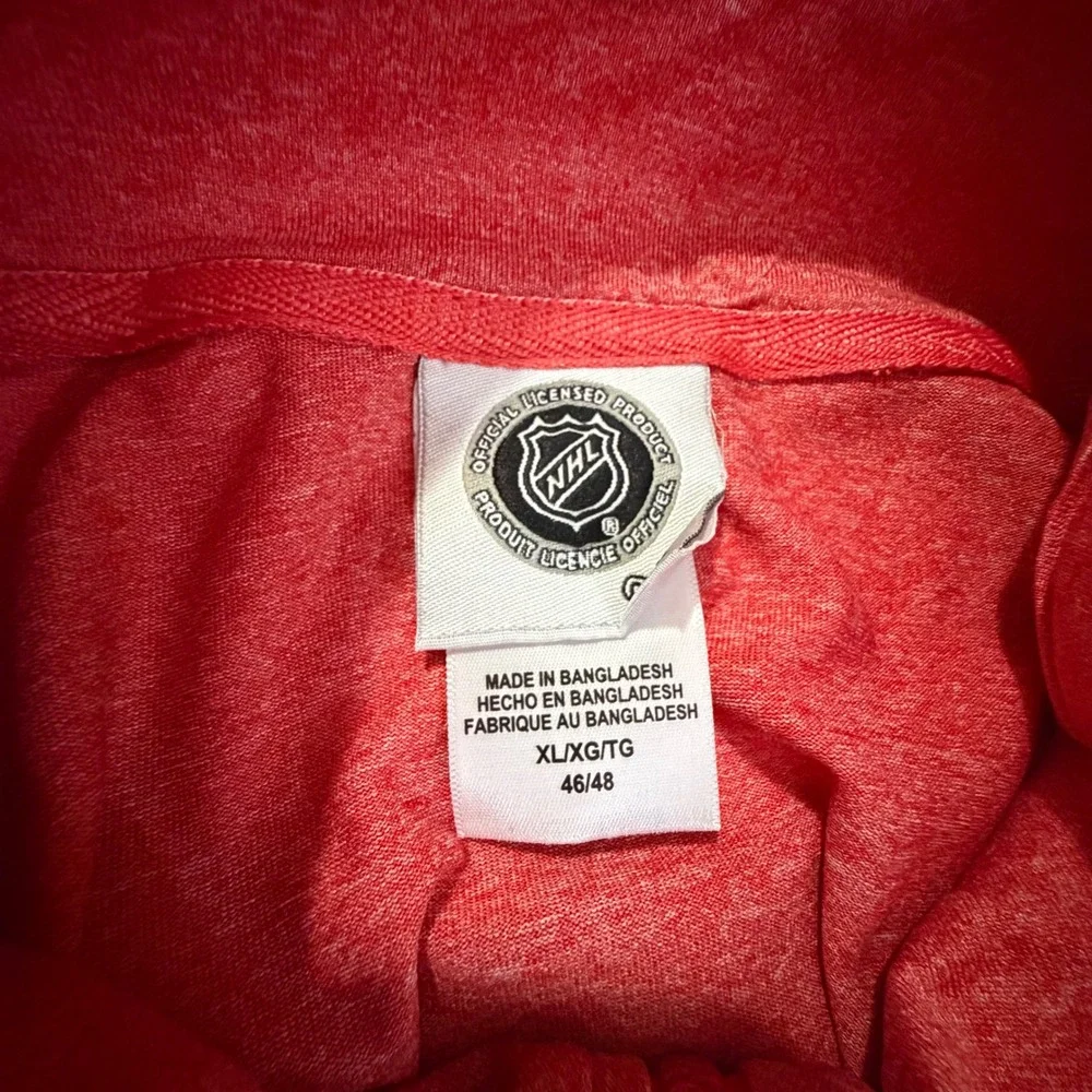 NHL Chicago Blackhawks Mens XL Quarter Zip Pullover Red Heathered Long Sleeve
